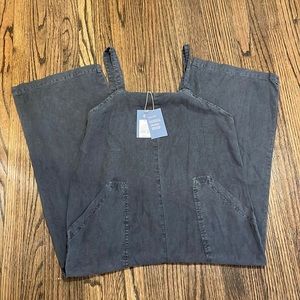 Universal thread linen dark grey cropped jumpsuit